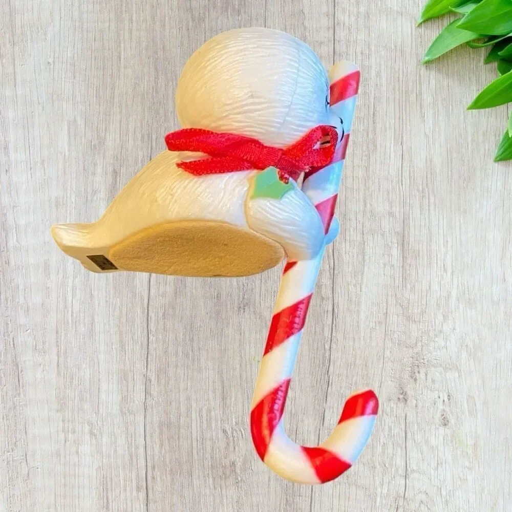 NIB CURRENT Young Uns Endangered White Baby Seal Stocking Hangers 1989